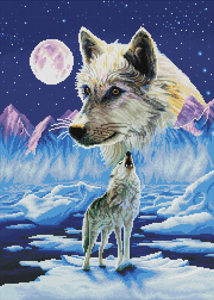 Crystal Art Lunar Wolf Notebook Diamond Painting