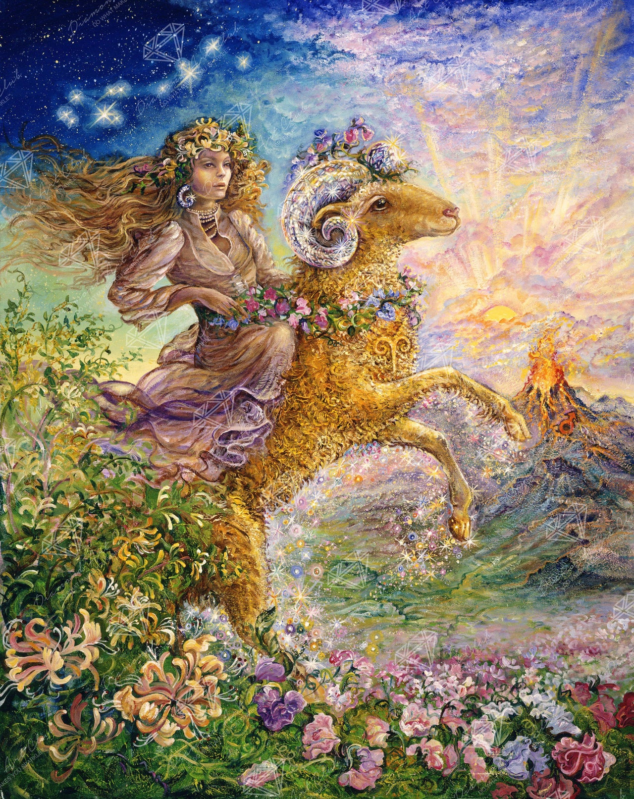 Diamond Painting Aries 27.6" x 34.7″ (70cm x 88cm) / Square with 63 Colors including 5 ABs / 96,673