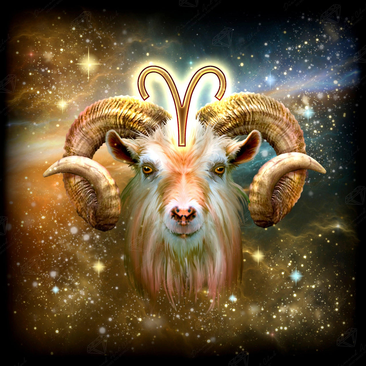Diamond Painting Aries 22" x 22" (55.8cm x 55.8cm) / Square with 52 Colors including 3 ABs / 50,176