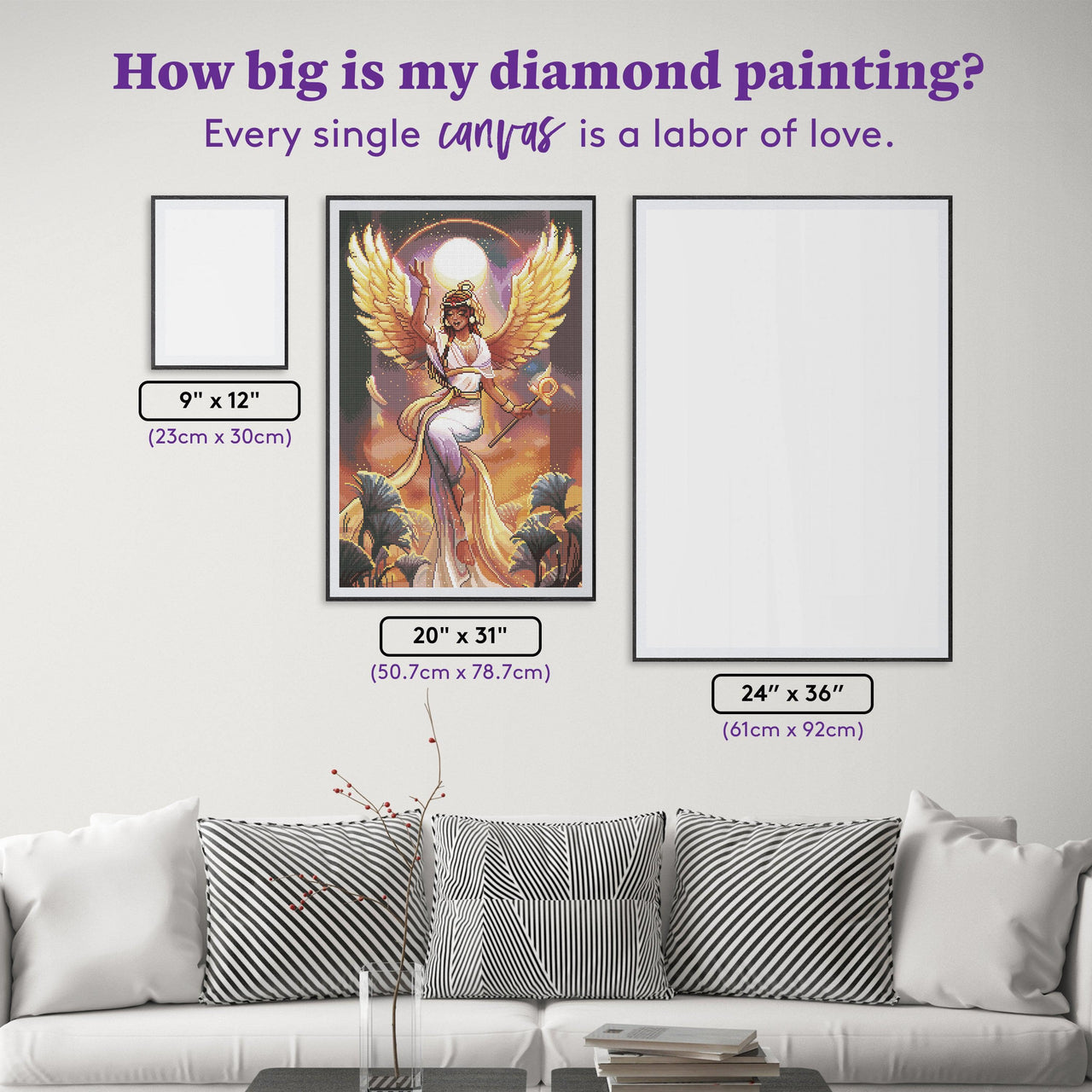 Diamond Painting Aset, Goddess of Magic and Healing 20" x 31" (50.7cm x 78.7cm) / Round with 52 Colors including 3 ABs and 1 Fairy Dust Diamonds / 50,861
