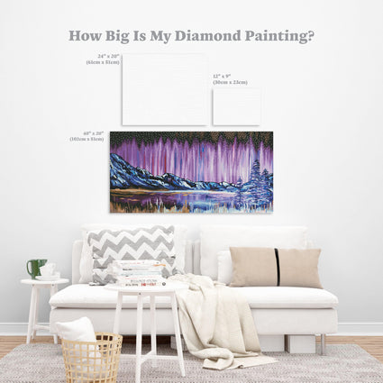 Diamond Painting Aurora Beauty 40" x 20″ (102cm x 51cm) / Round with 49 Colors including 2 ABs / 65,521