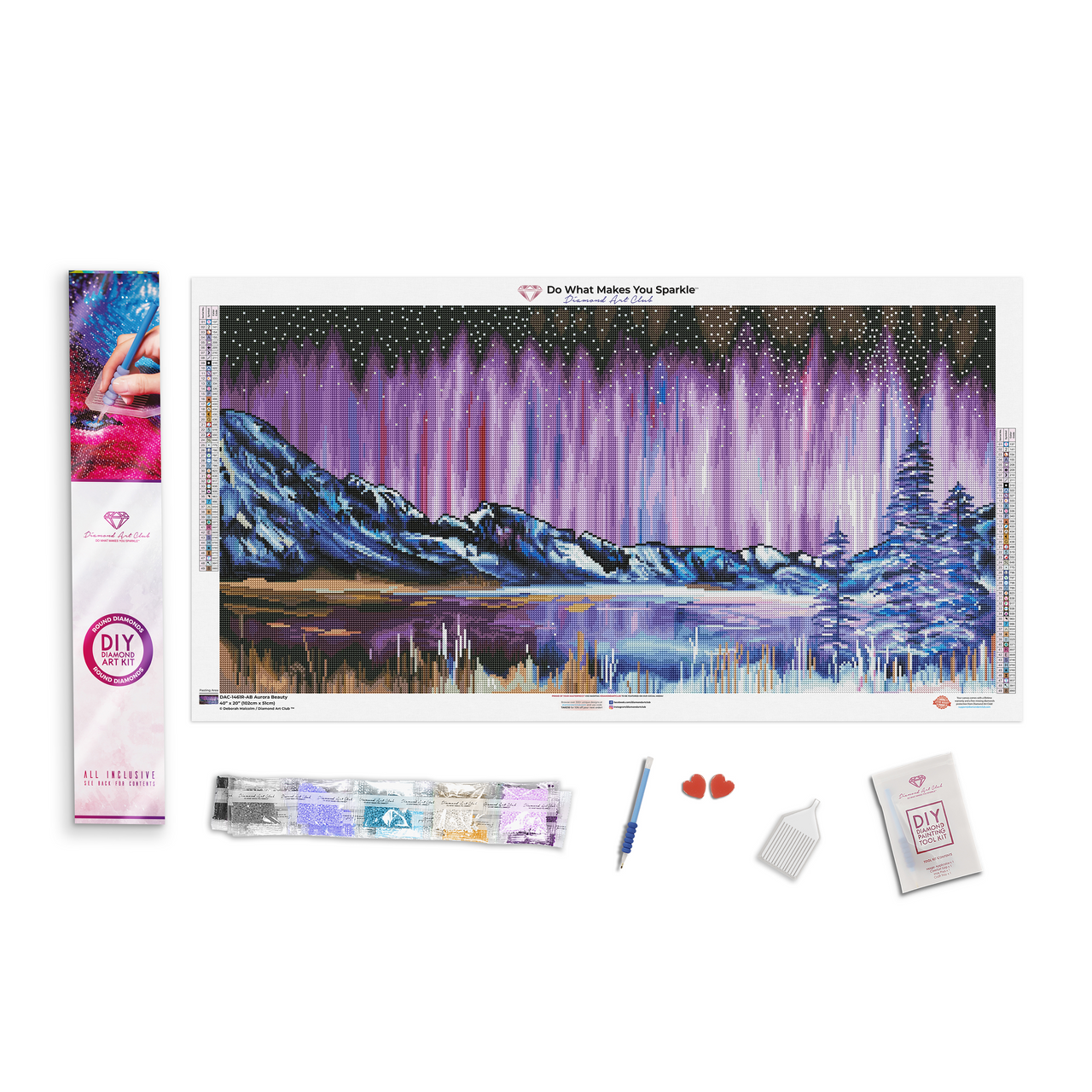 Diamond Painting Aurora Beauty 40" x 20″ (102cm x 51cm) / Round with 49 Colors including 2 ABs / 65,521