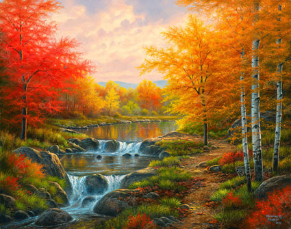 Diamond Painting Autumn Glory 28" x 22" (70.7cm x 55.8cm) / Square with 49 Colors including 4 ABs / 63,616