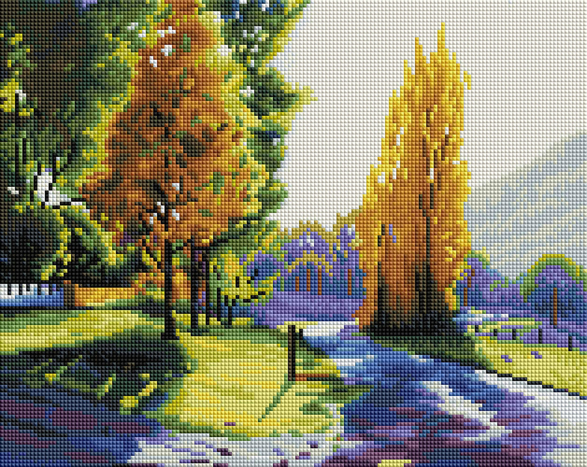 Diamond Painting Autumn Light 12.6″ x 15.7″ (32cm x 40cm) / Square With 35 Colors Including 1 AB
