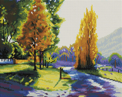 Diamond Painting Autumn Light 12.6″ x 15.7″ (32cm x 40cm) / Square With 35 Colors Including 1 AB