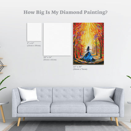 Diamond Painting Autumn Walk 22" x 30″ (56cm x 76cm) / Round with 48 Colors including 2 ABs / 54,126