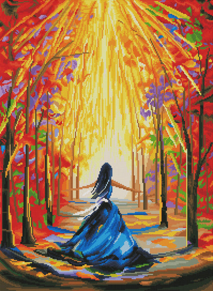 Diamond Painting Autumn Walk 22" x 30″ (56cm x 76cm) / Round with 48 Colors including 2 ABs / 54,126