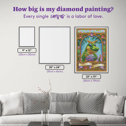 Diamond Painting Baby Dragling 22" x 31" (56cm x 79cm) / Round with 63 Colors including 5 ABs / 55,919