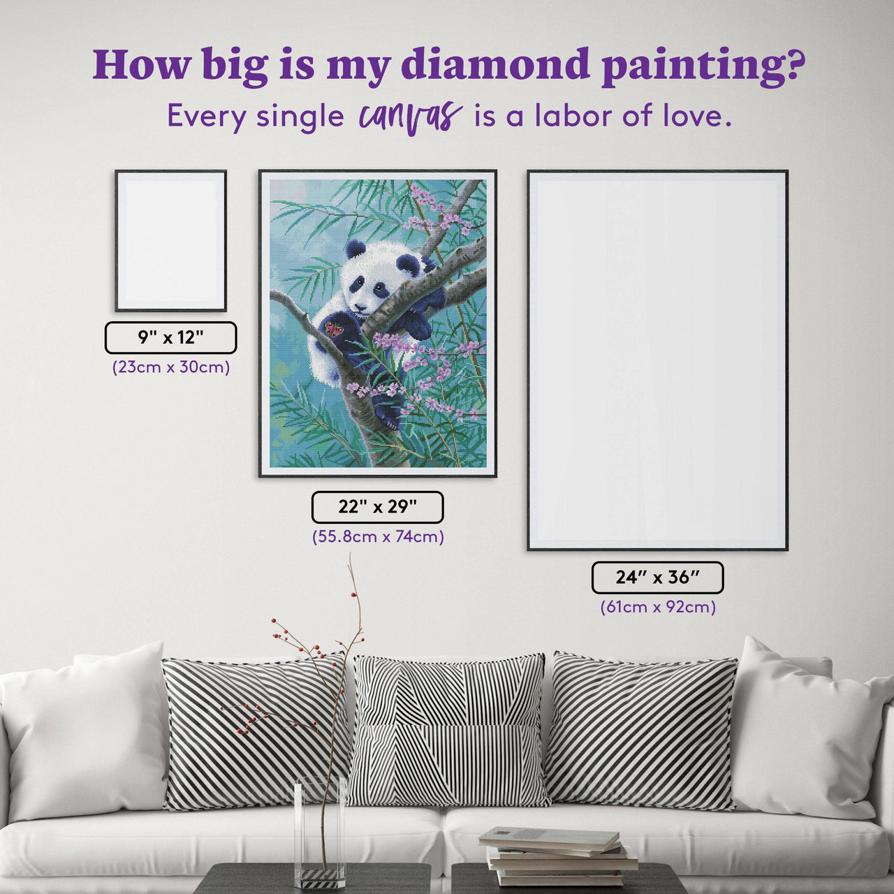 Diamond Painting Bamboo Dreams 22" x 29" (55.8cm x 74cm) / Round with 53 Colors including 3 ABs / 52,536