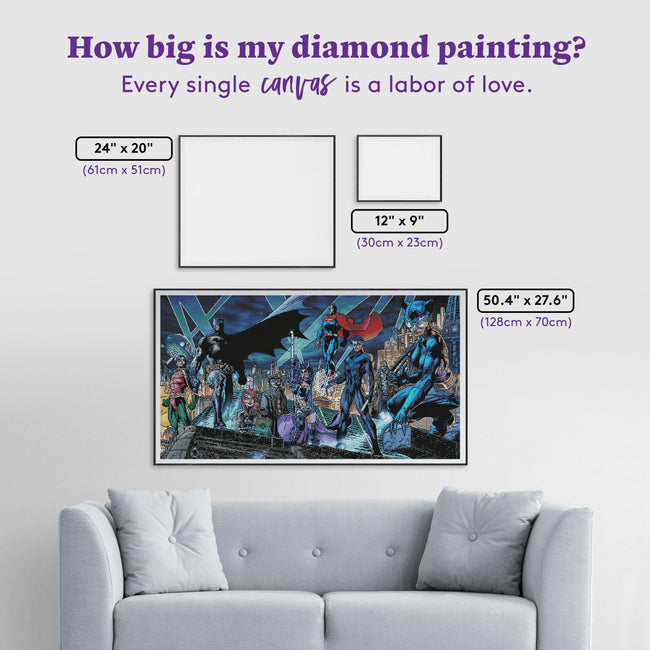 Diamond Painting Batman: Hush 50.4" x 27.6" (128cm x 70cm) / Square With 54 Colors Including 2 ABs / 140,439