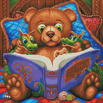 Diamond Painting Beartime Stories 22" x 22″ (56cm x 56cm) / Round with 44 Colors including 4 ABs / 39,601