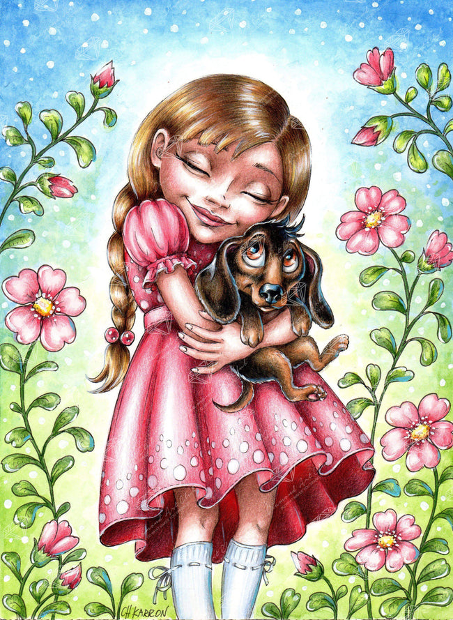 Diamond Painting Best Friends 22" x 30″ (56cm x 76cm) / Round with 52 Colors including 2 ABs / 54,127