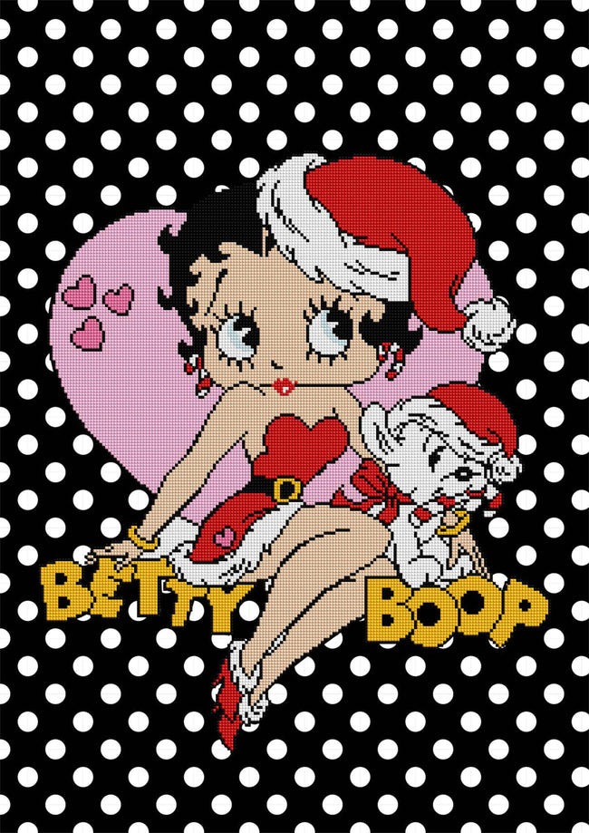 Diamond Painting Betty Boop and Pudgy 20" x 28″ (51cm x 71cm) / Square with 8 Colors including 1 AB / 22,180