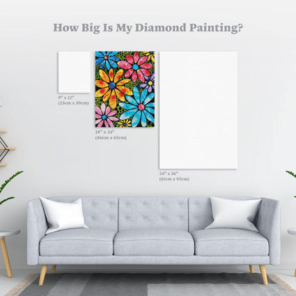 Diamond Painting Big Flower Love 18" x 24″ (46cm x 61cm) / Round with 39 Colors including 3 ABs / 34,992