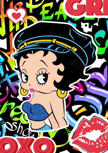 Diamond Painting Biker Betty 20" x 28″ (51cm x 71cm) / Square with 23 Colors including 2 ABs