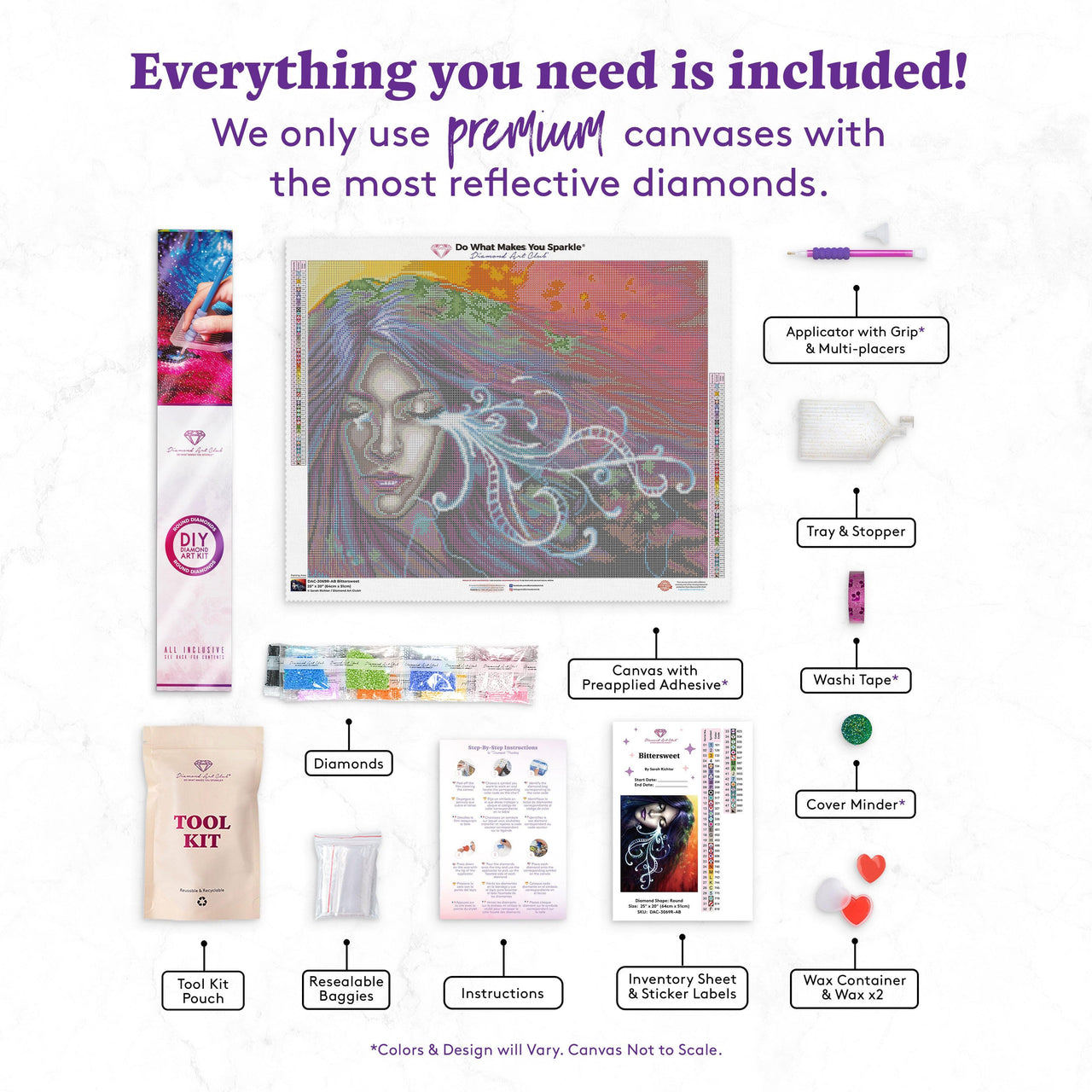 Diamond Painting Bittersweet 25" x 20″ (64cm x 51cm) / Round with 48 Colors including 4 ABs / 41,268