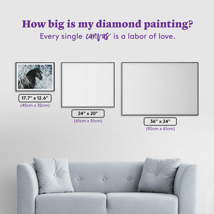 Diamond Painting Black and White 17.7" x 12.6"(45cm x 32cm) / Round With 16 Colors Including 1 AB / 17,967