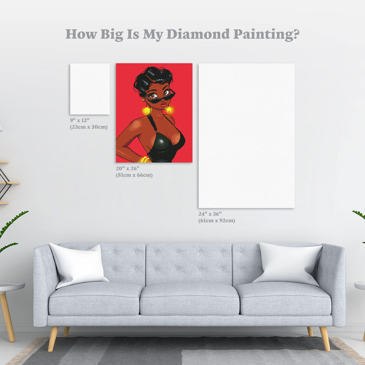 Diamond Painting Black Girl Magic 20" x 26″ (51cm x 66cm) / Round with 30 Colors including 2 ABs / 42535