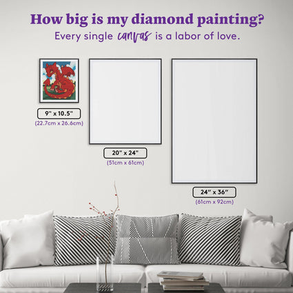 Diamond Painting Blind Kit 9" x 10.5" (22.7cm x 26.6cm) / Round With 20 Colors Including 3 ABs / 7,695