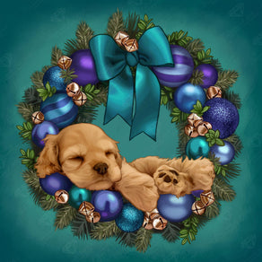 Diamond Painting Blue Christmas 17" x 17" (42.6cm x 42.6cm) / Round with 43 Colors including 4 ABs / 23,104