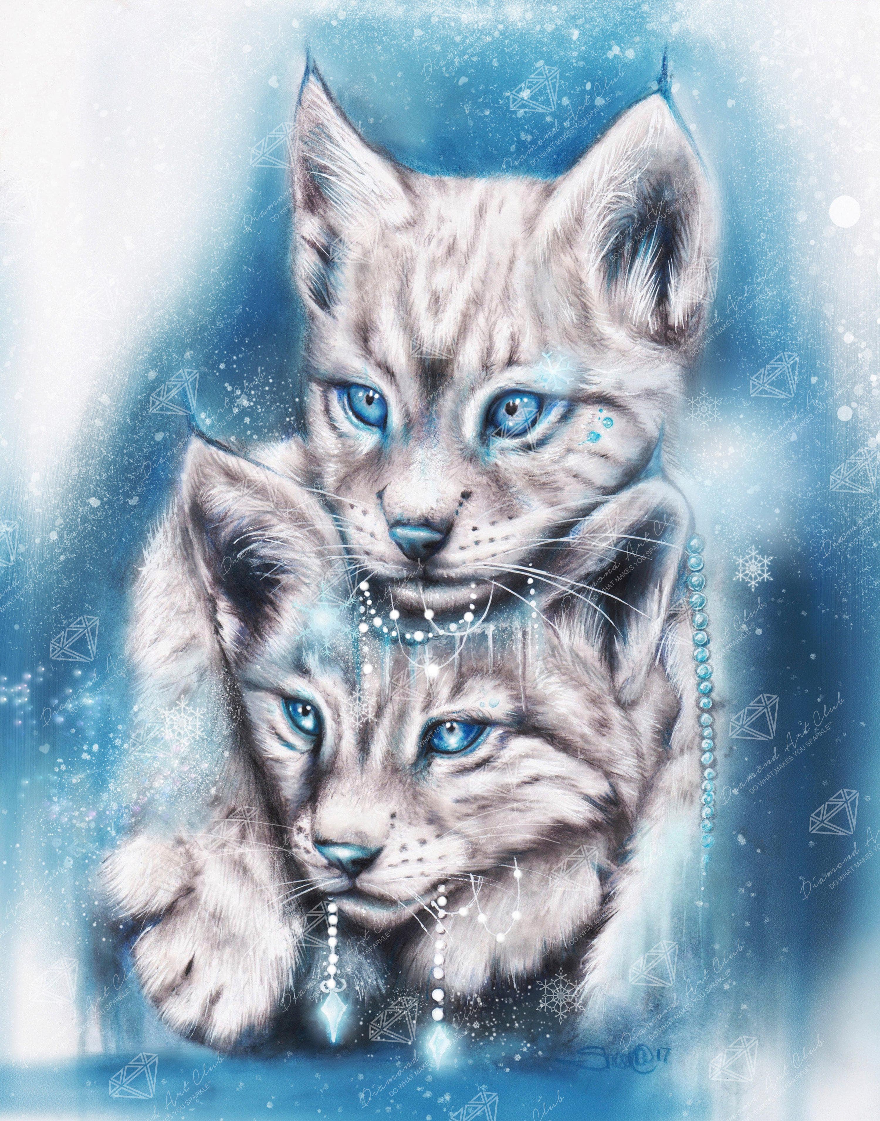 Sparkle and Create with Snowplanet Diamond Painting Kits: Blue-Cow