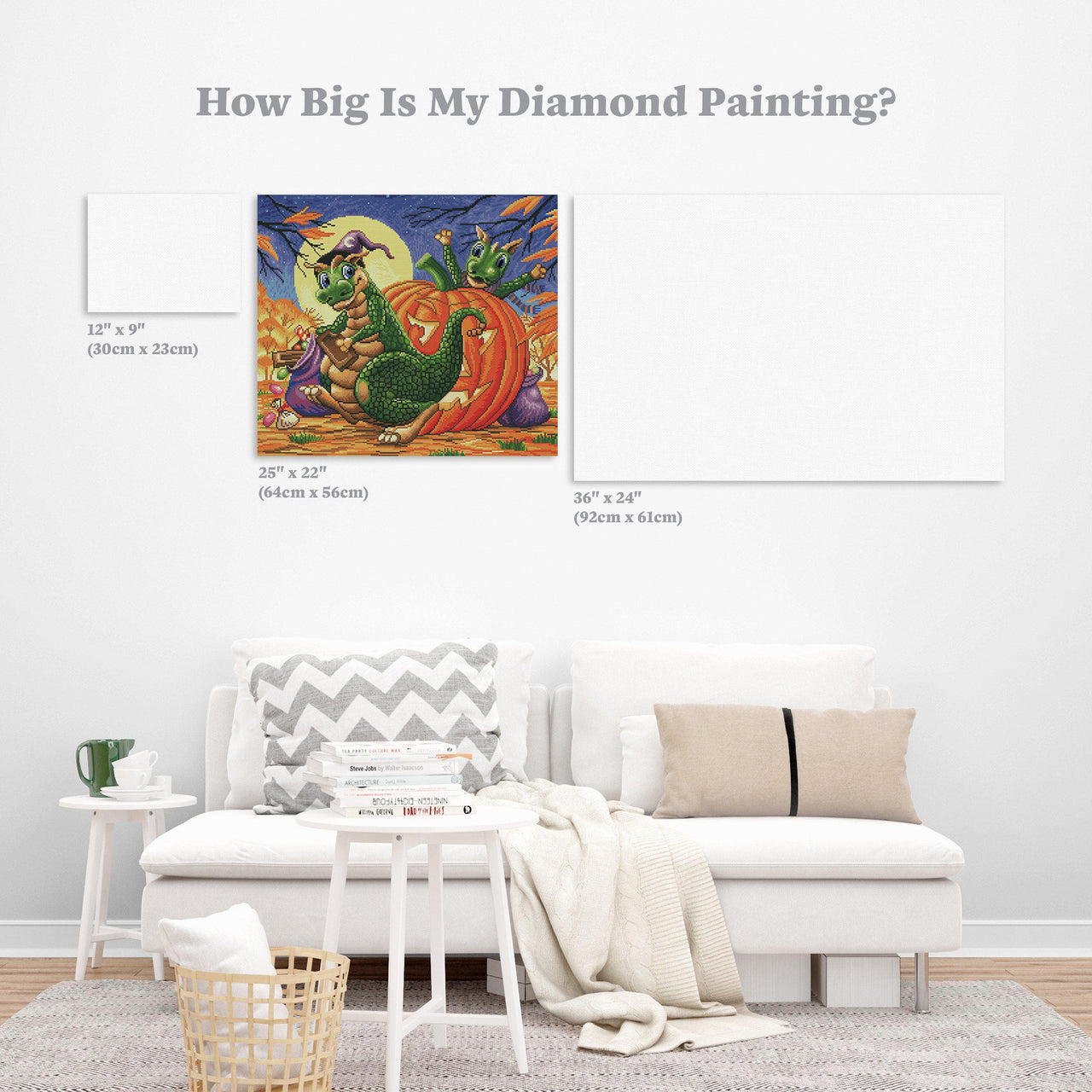 Diamond Painting Boo 25" x 22″ (64cm x 56cm) / Round with 43 Colors including 3 ABs / 45,372