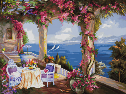 Diamond Painting Bougainvillea Canopy 37" x 27.6" (94cm x 70cm) / Square With 67 Colors Including 4 ABs / 105,937