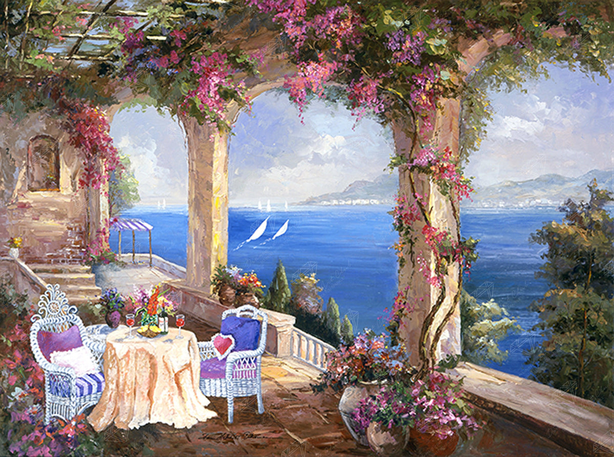 Diamond Painting Bouganvilla Canopy 37" x 27.6" (94cm x 70cm) / Square With 67 Colors Including 4 ABs / 105,937