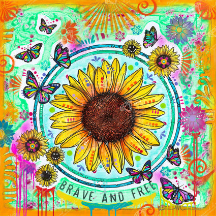 Diamond Painting Brave and Free 22" x 22" (56cm x 56cm) / Square With 37 Colors Including 8 ABs / 48,841