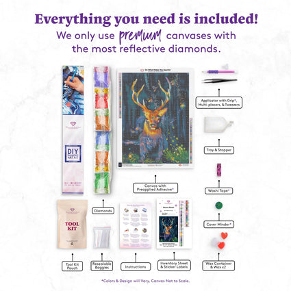 Diamond Painting Brave Heart 20" x 27" (50.8cm x 69cm) / Square With 52 Colors Including 5 ABs / 56,508