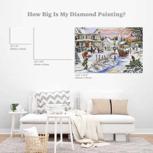 Diamond Painting Bringing Home The Tree 41.0" x 27.6″ (104cm x 70cm) / Square With 55 Colors Including 4 ABs / 114,124