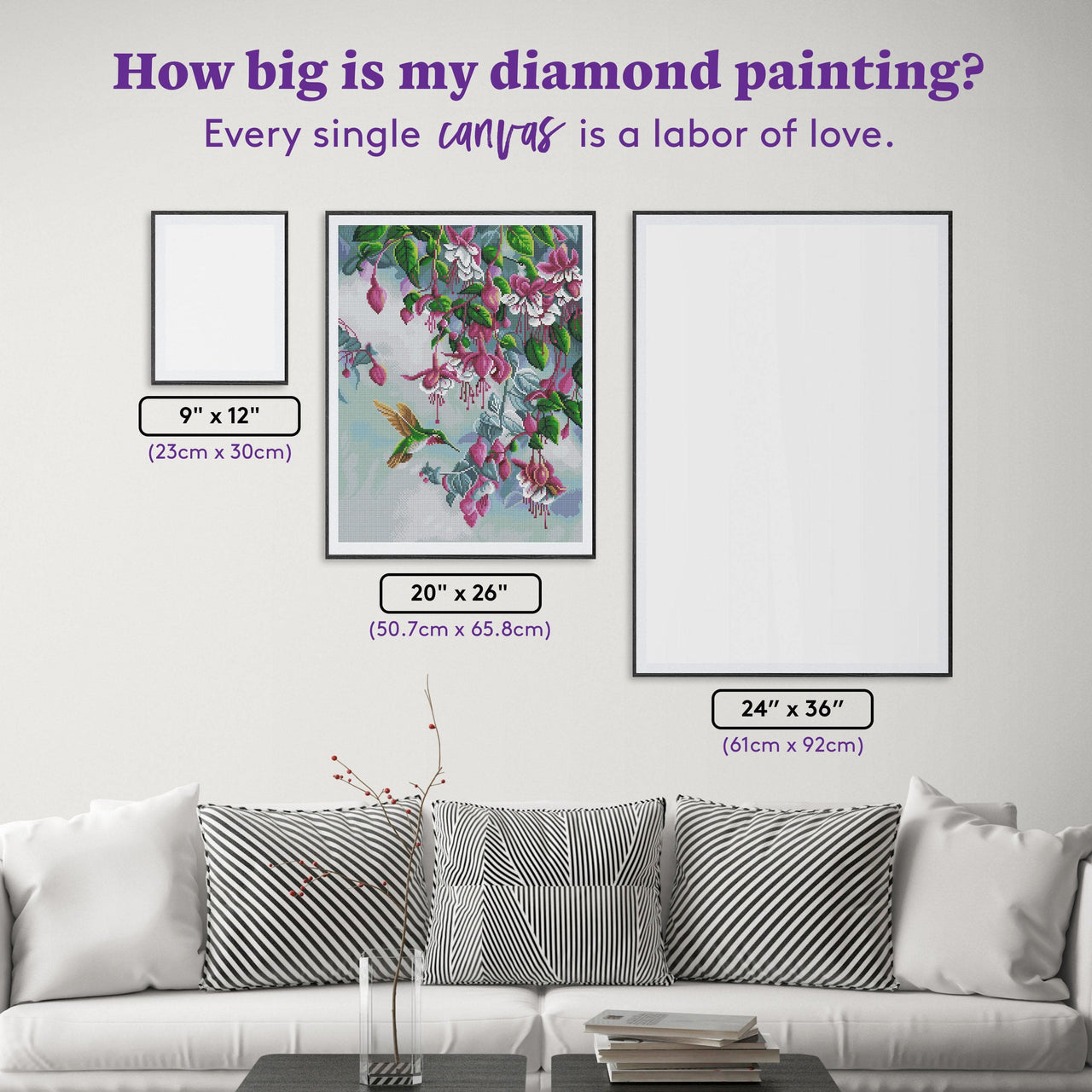 Diamond Painting Broadtail and Fuchsia 20" x 26" (50.7cm x 65.8cm) / Round with 43 Colors including 5 ABs / 42,535