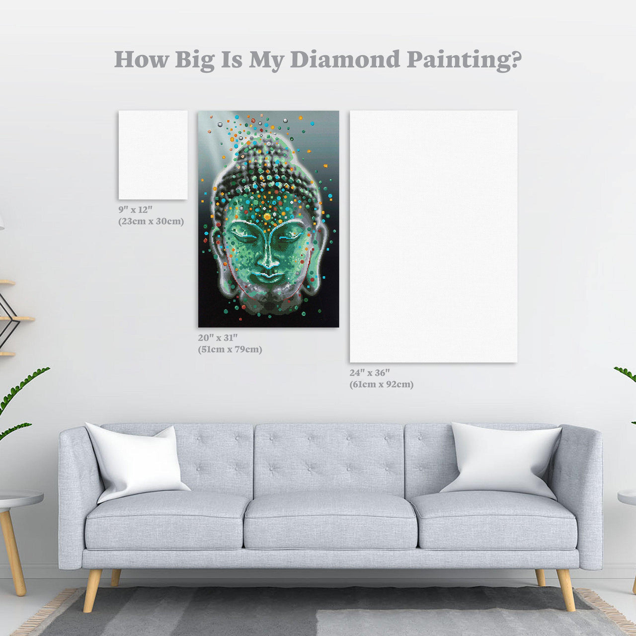 Diamond Painting Buddha Deep Serenity 20" x 31″ (51cm x 79cm) / Round with 33 Colors including 2 ABs / 28,447