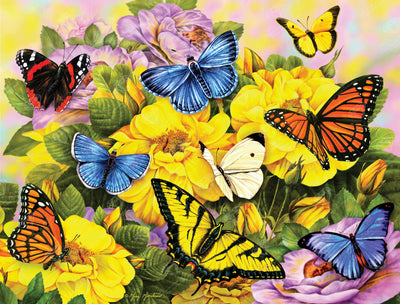 Diamond Painting Butterflies 29" x 22" (74cm x 56cm) / Round with 51 Colors including 5 ABs / 52,138