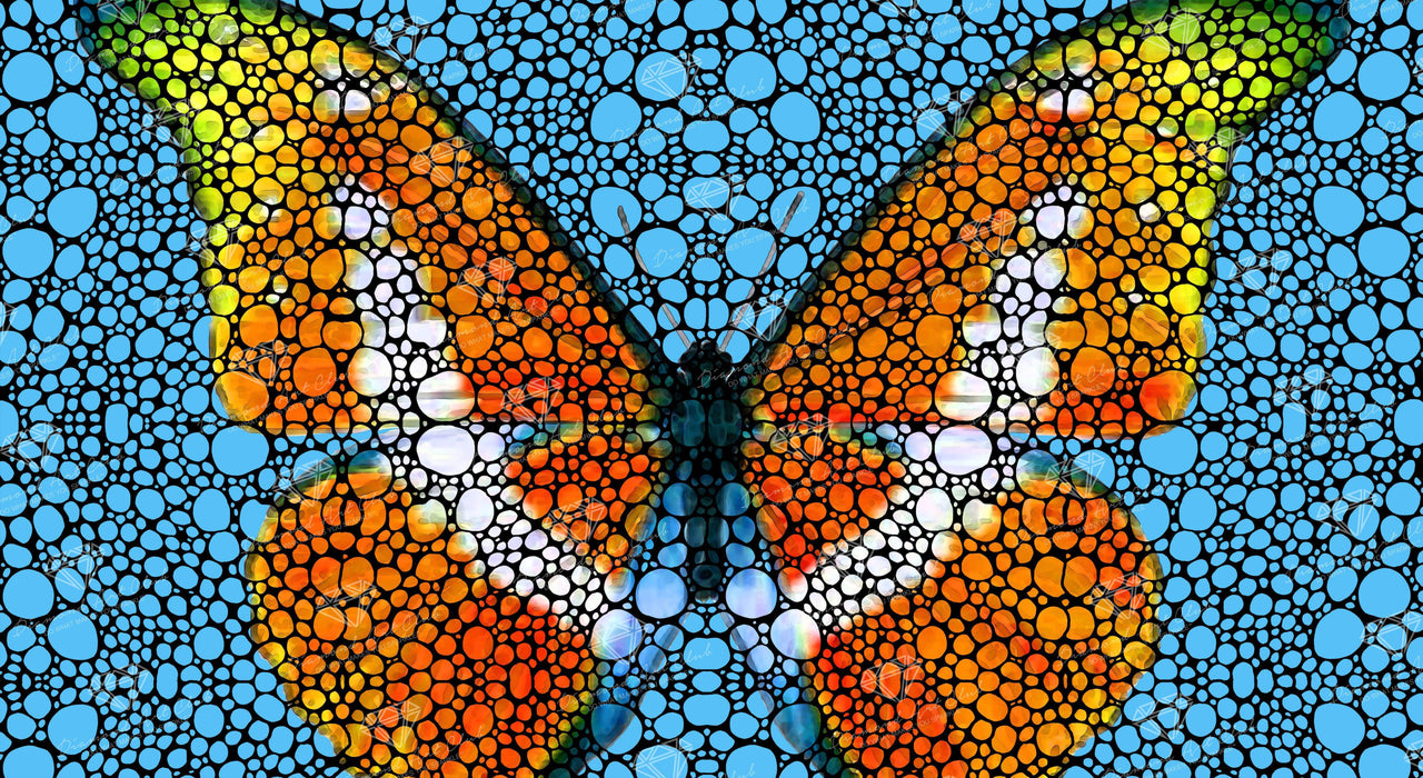 Diamond Painting Butterfly 40" x 22″ (102cm x 56cm) / Square with 32 Colors including 3 ABs / 89,275