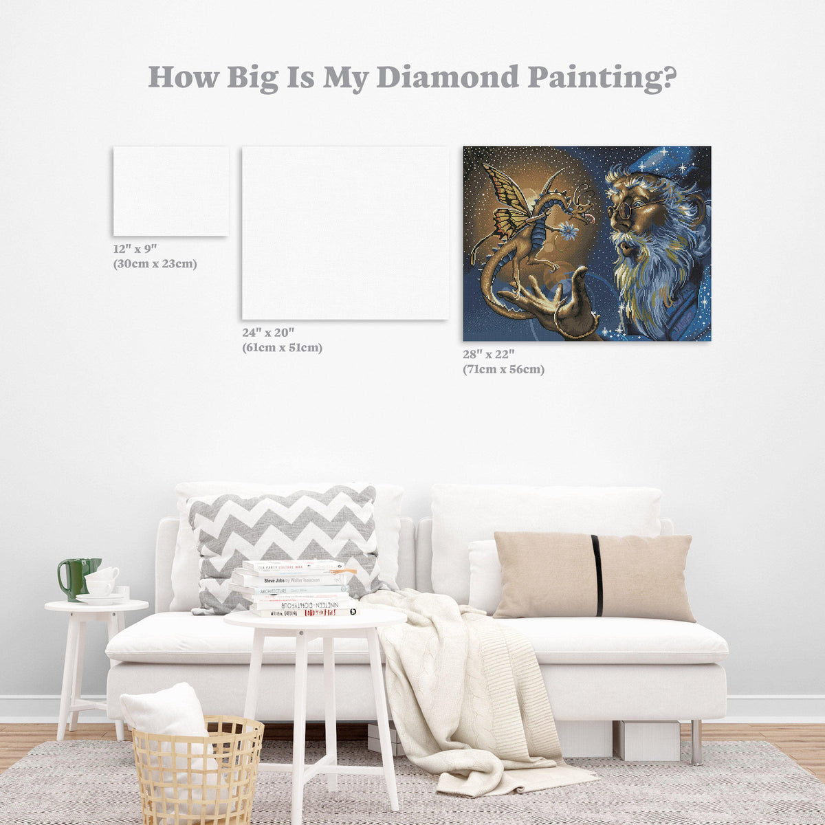 Diamond Painting Butterfly Dragon 28" x 22" (71cm x 56cm) / Square with 34 Colors including 4 ABs / 62,101