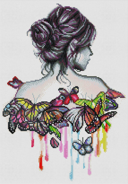 Diamond Painting Butterfly Effect 15.7″ x 22.8″ (40cm x 58cm) / Round With 33 Colors Including 1 AB / 28,905
