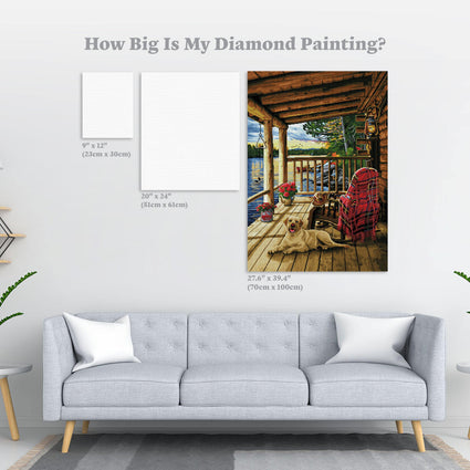 Diamond Painting Cabin Porch 27.6" x 39.4" (70cm x 100cm) / Square with 52 Colors including 6 ABs / 109,692