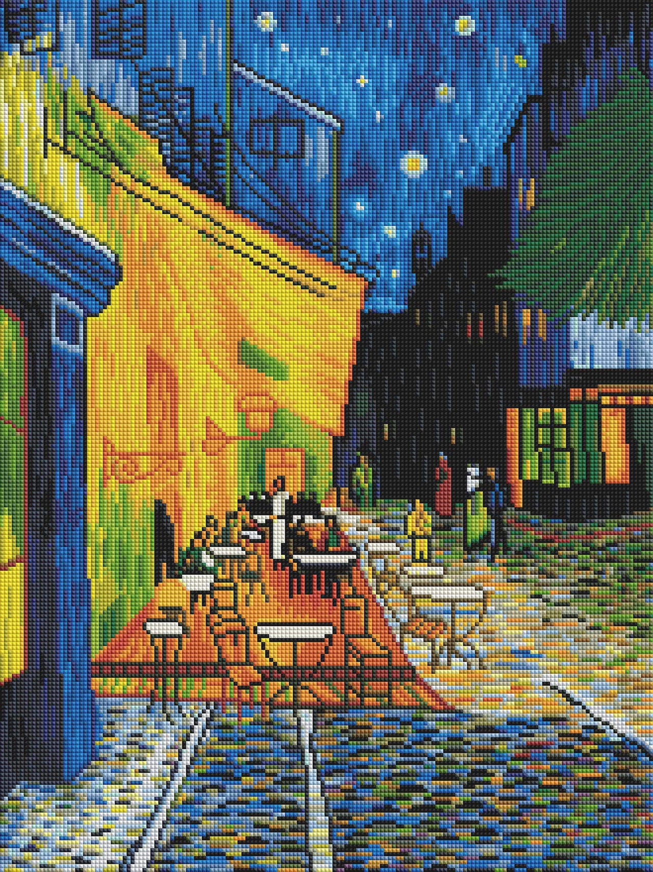 Diamond Painting Café Terrace at Night 16.5" x 22.4″ (42cm x 56cm) / Square With 41 Colors Including 3 ABs / 36,800