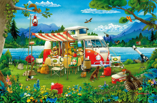 Diamond Painting Camping Holiday 42.1" x 27.6" (107cm x 70cm) / Square With 60 Colors Including 4 ABs / 120,549