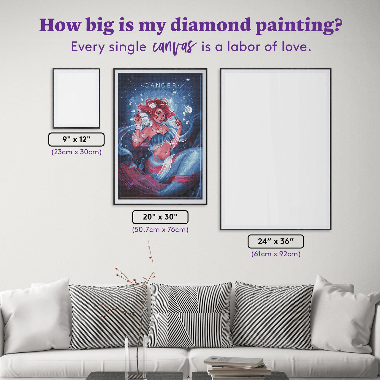 Diamond Painting Cancer - CB 20" x 30" (50.7cm x 76cm) / Round with 45 Colors including 4 ABs and 1 Fairy Dust Diamonds / 49,051