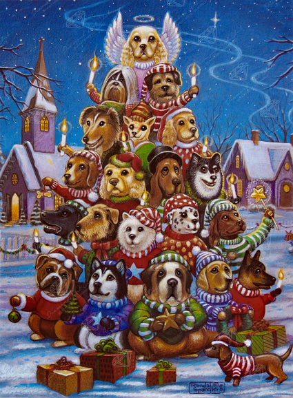 Diamond Painting Canine Christmas 27.6" x 37.4″ (70cm x 95cm) / Square With 48 Colors Including 2 ABs / 104423