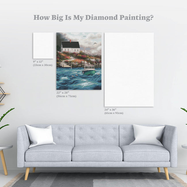 Diamond Painting Cape Cod Afternoon 22" x 28″ (56cm x 71cm) / Round with 45 Colors including 3 ABs / 50,148