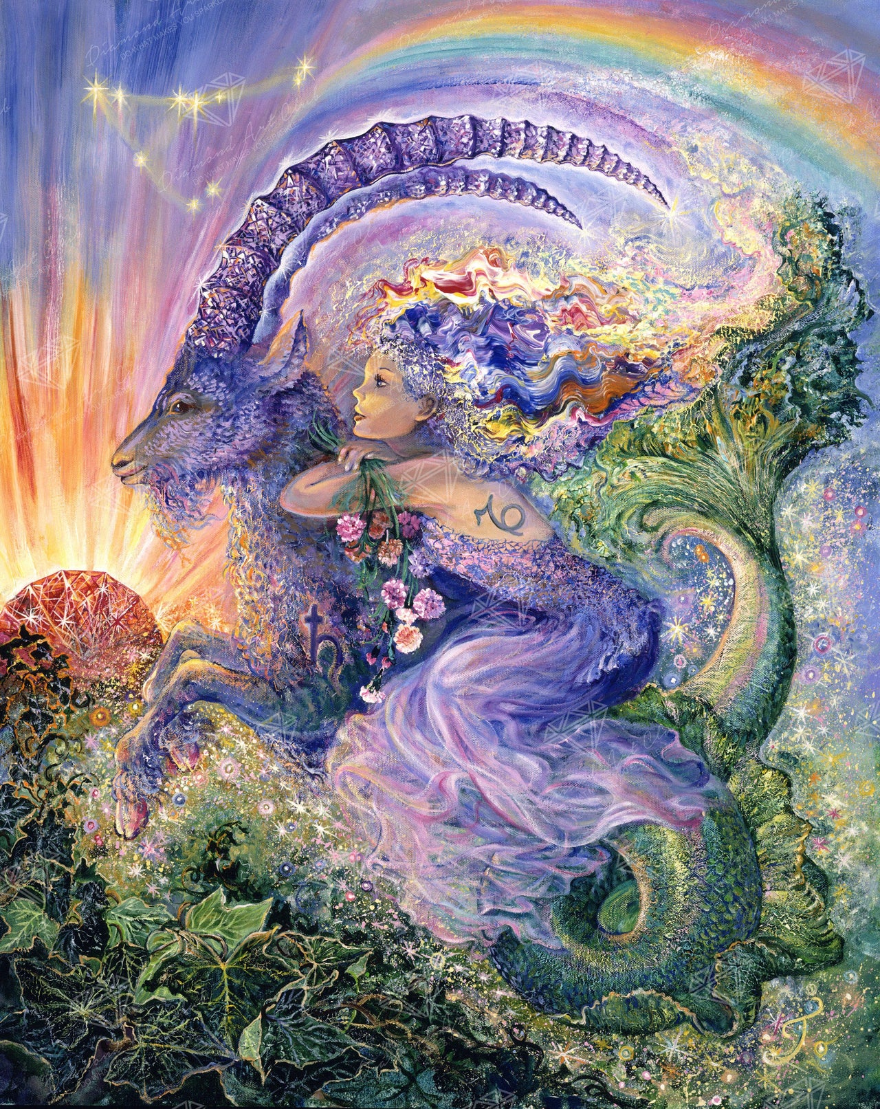 Diamond Painting Capricorn 27.6" x 34.7″ (70cm x 88cm) / Square with 64 Colors including 4 ABs / 96,672
