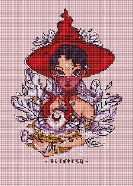 Diamond Painting Capricorn 20" x 28" (51cm x 71cm) / Square with 33 Colors including 4 ABs / 56,481