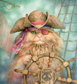 Diamond Painting Cat-tain Jack 20" x 22″ (51cm x 56cm) / Square with 63 Colors including 2 ABs / 44,421