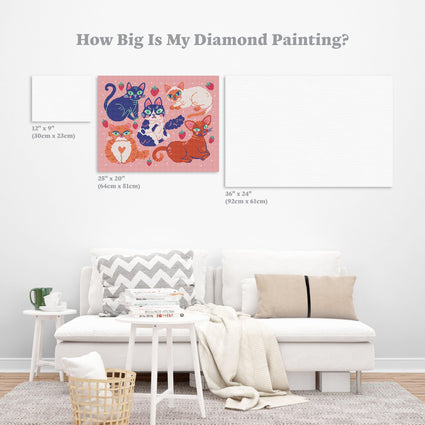 Diamond Painting CatNap 25" x 20" (64cm x 51cm) / Round With 9 Colors Including 1 AB / 41,268