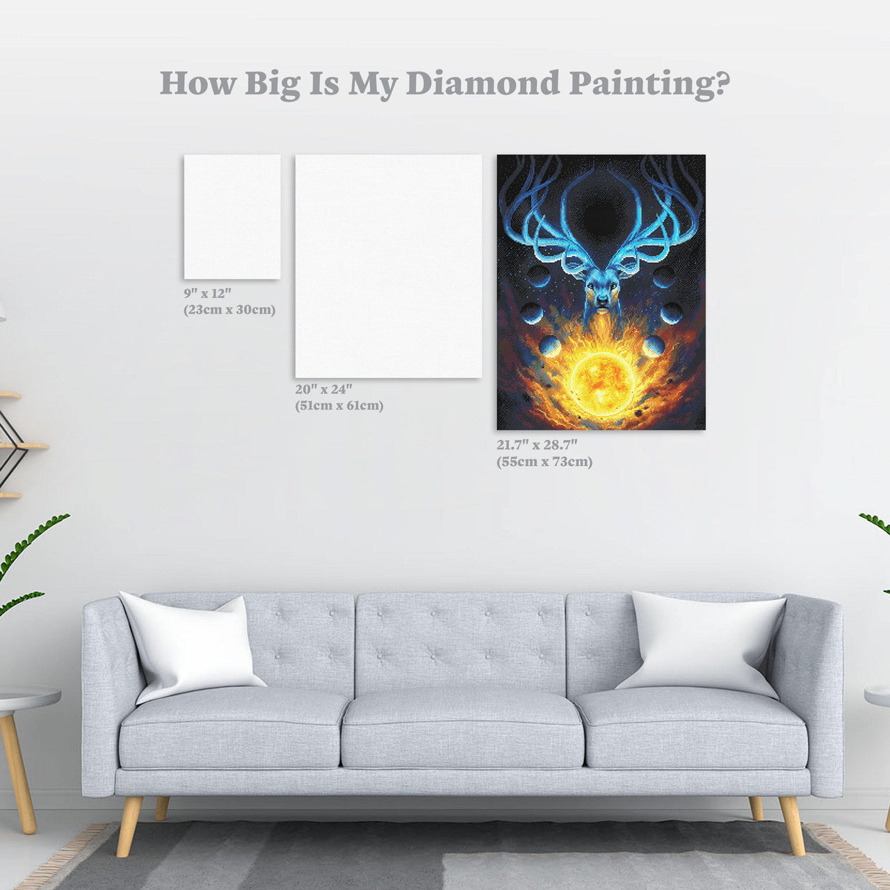 Diamond Painting Celestial 55cm x 73cm (21.7" x 28.7") / Round With 34 Colors Including 2 ABs / 50,313