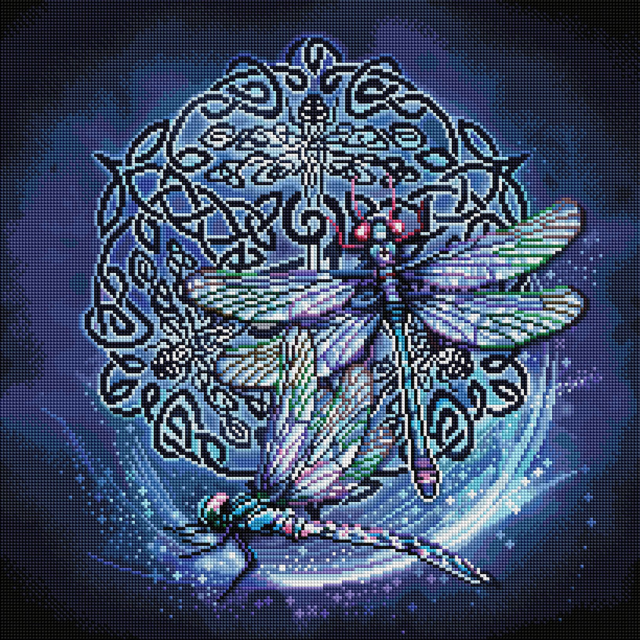 Diamond Painting Celtic Dragonfly 20" x 20" (50.8cm x 50.8cm) / Square With 44 Colors Including 4 ABs / 41,616