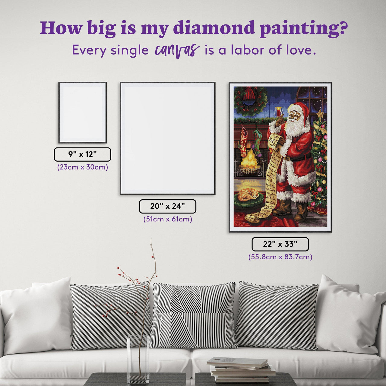 Diamond Painting Checking the List 22" x 33" (55.8cm x 83.7cm) / Square with 57 Colors including 4 ABs / 75,264